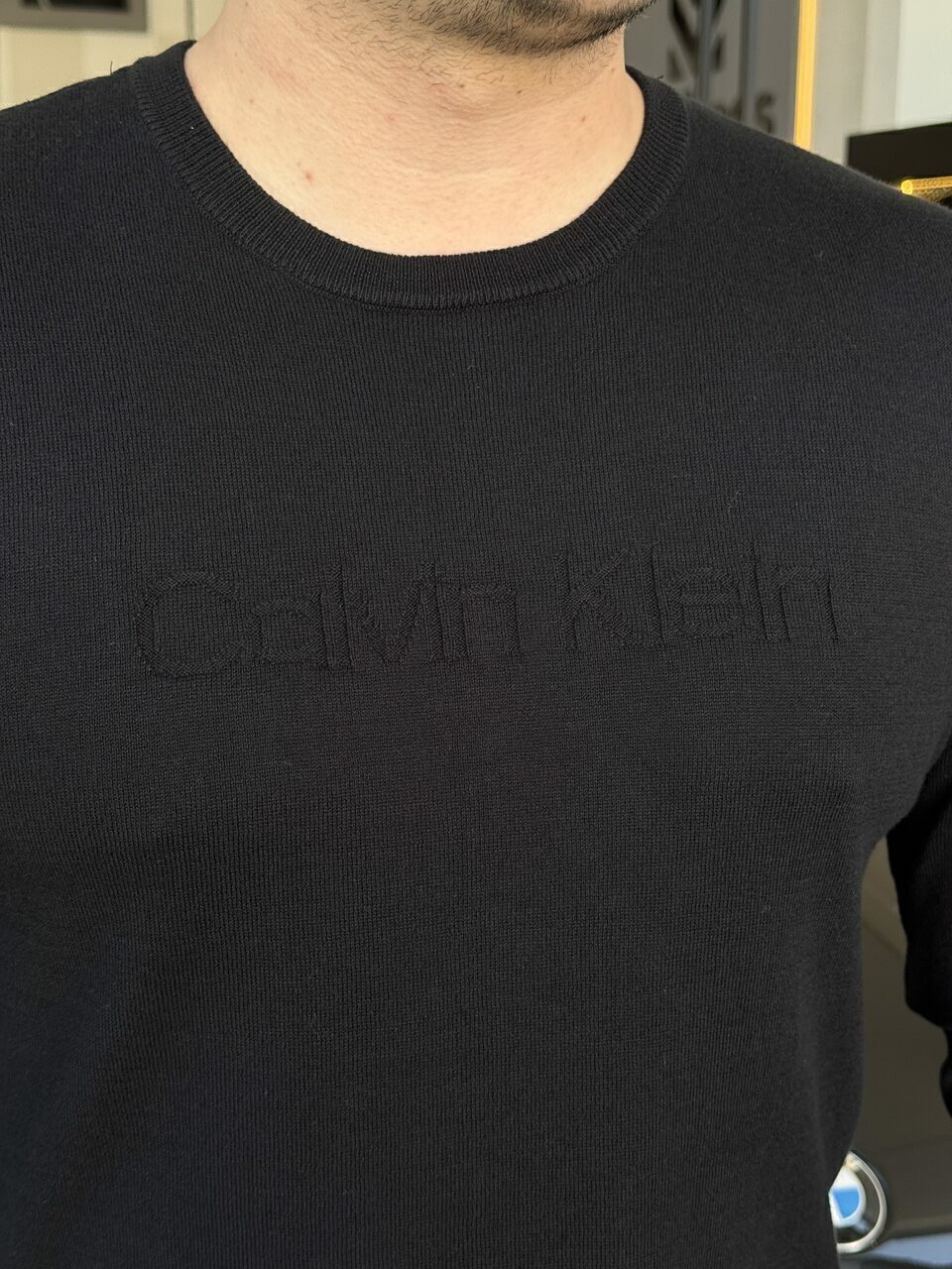 Sueter Calvin Klein Tricot com Logo Frontal Masculino