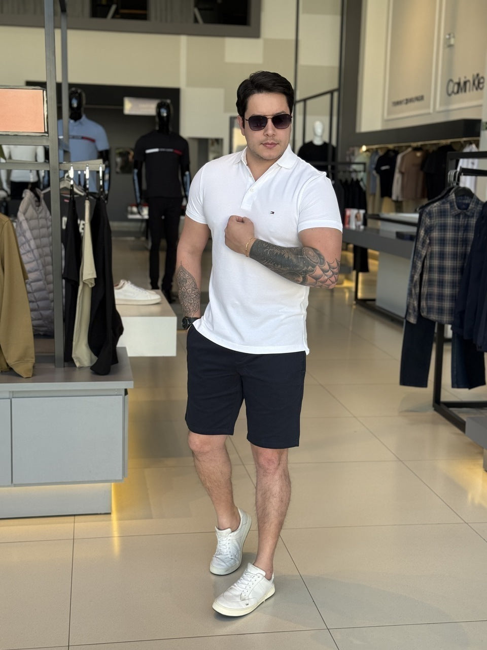 Bermuda Calvin Klein Sarja com Bolso Masculino