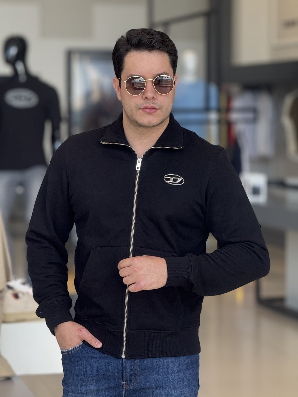 Blusa Diesel Moletom S-Ginni-Zip-Od Felpa Masculino