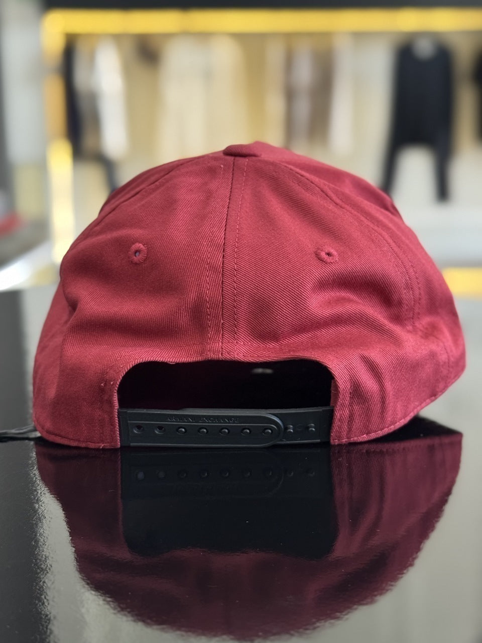 Boné Armani Exchange Logo Assinatura Bordado Relevo Frontal Masculino Bordô
