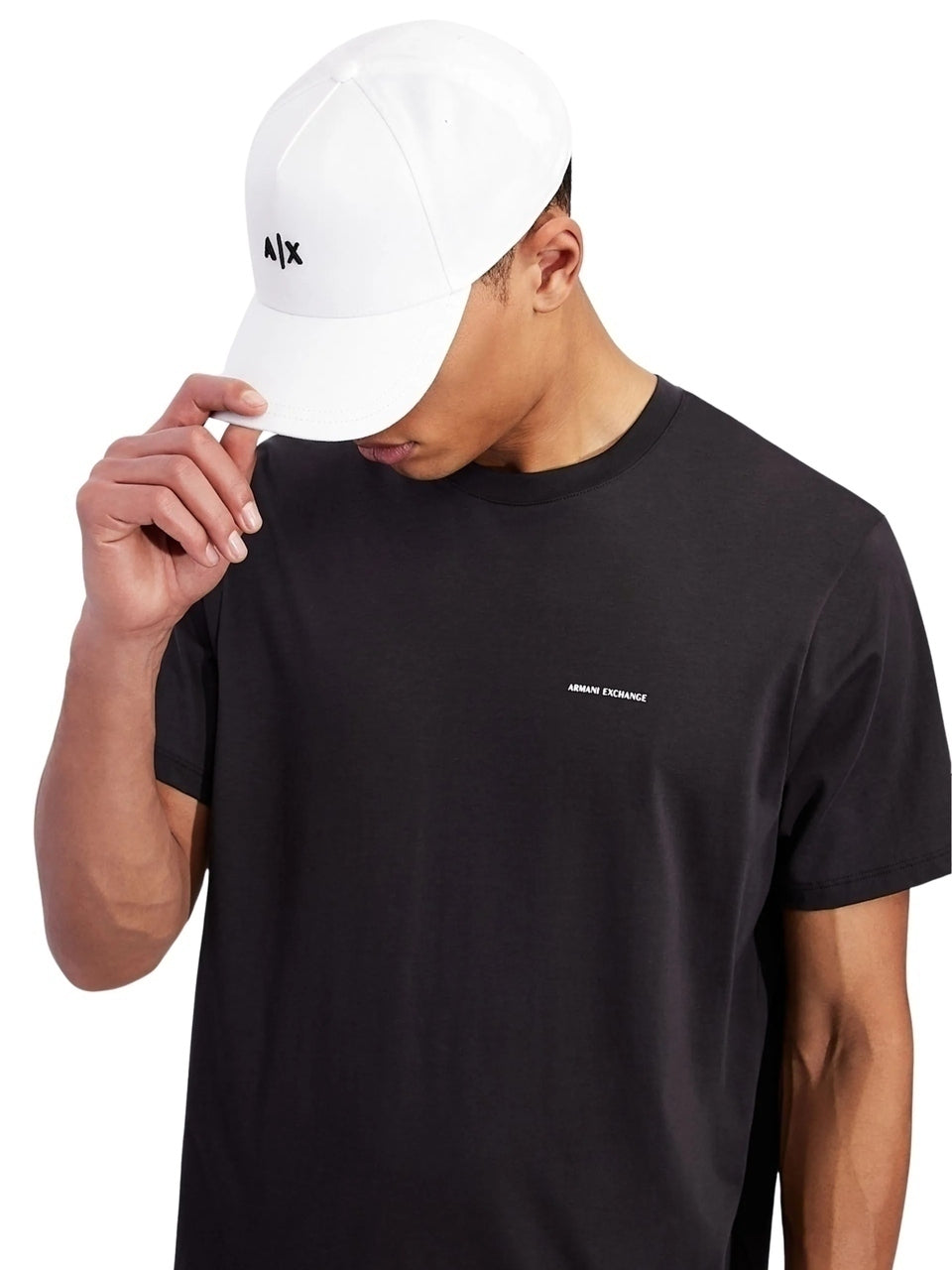 Boné Armani Exchange Logo Assinatura Bordado Relevo Frontal Masculino Branco