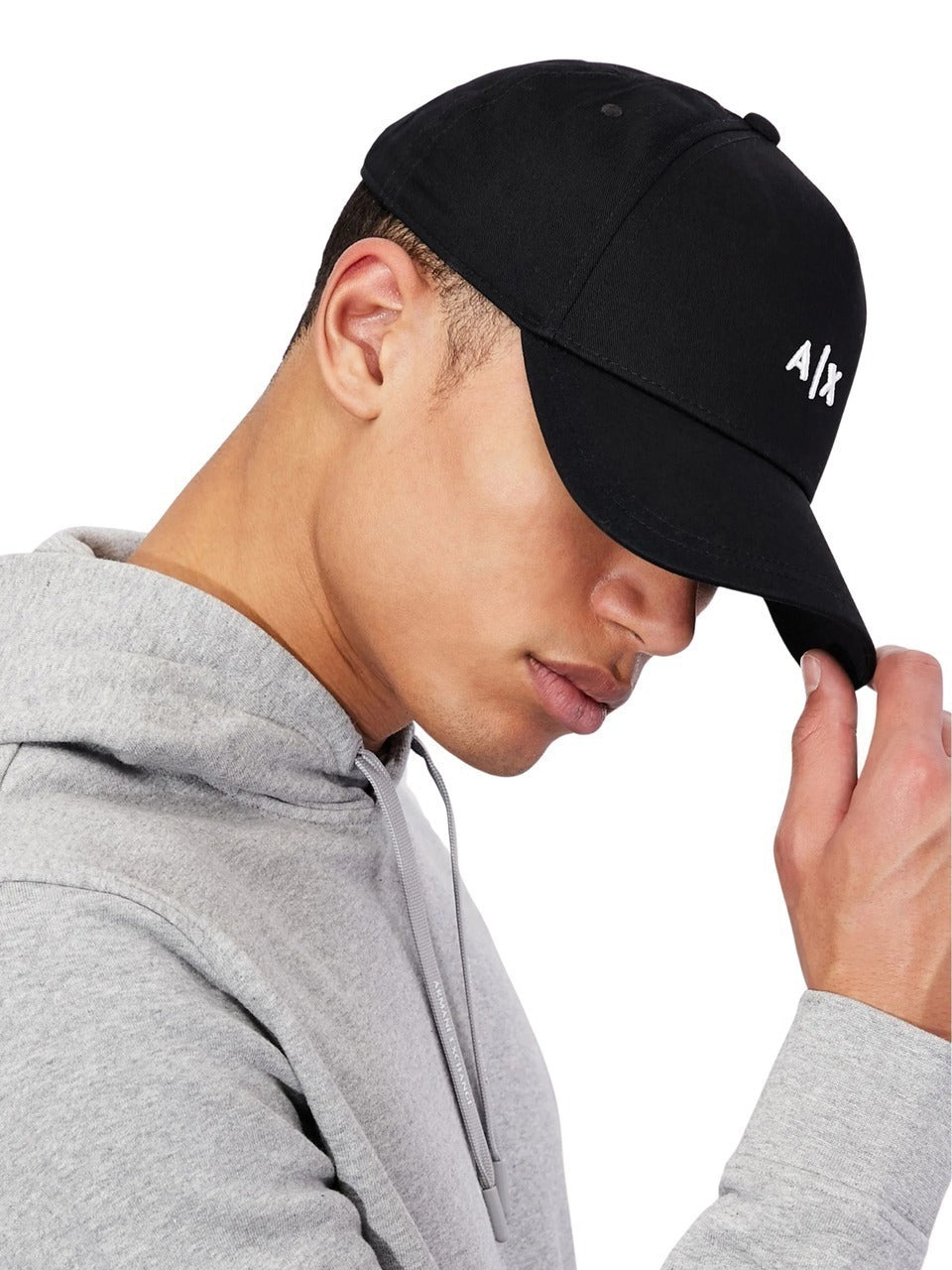 Boné Armani Exchange Logo Assinatura Bordado Relevo Frontal Masculino Preto