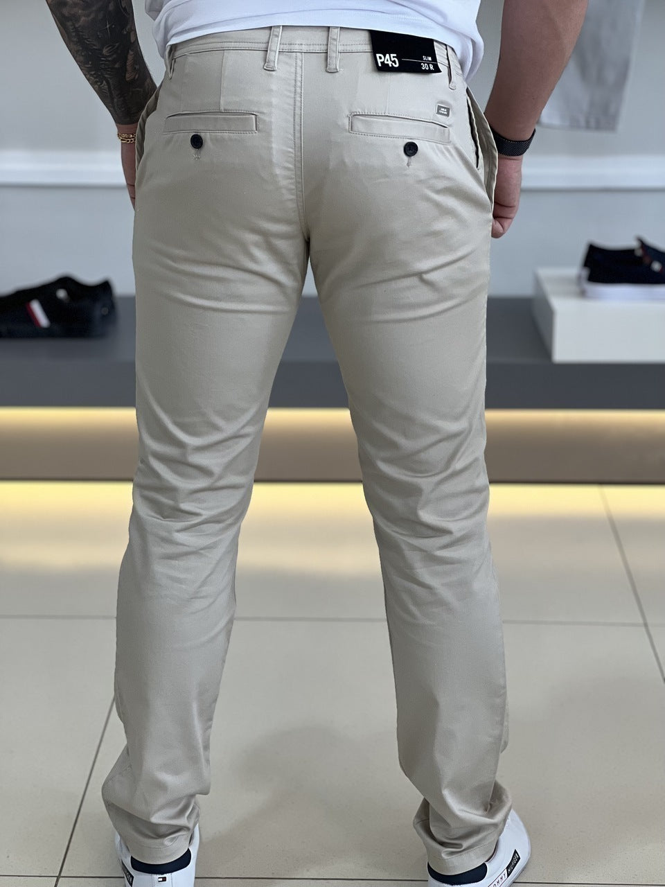 Calça Armani Exchange Slim Alfaiataria 8NZP45ZN1RZ Bege Masculino Bege