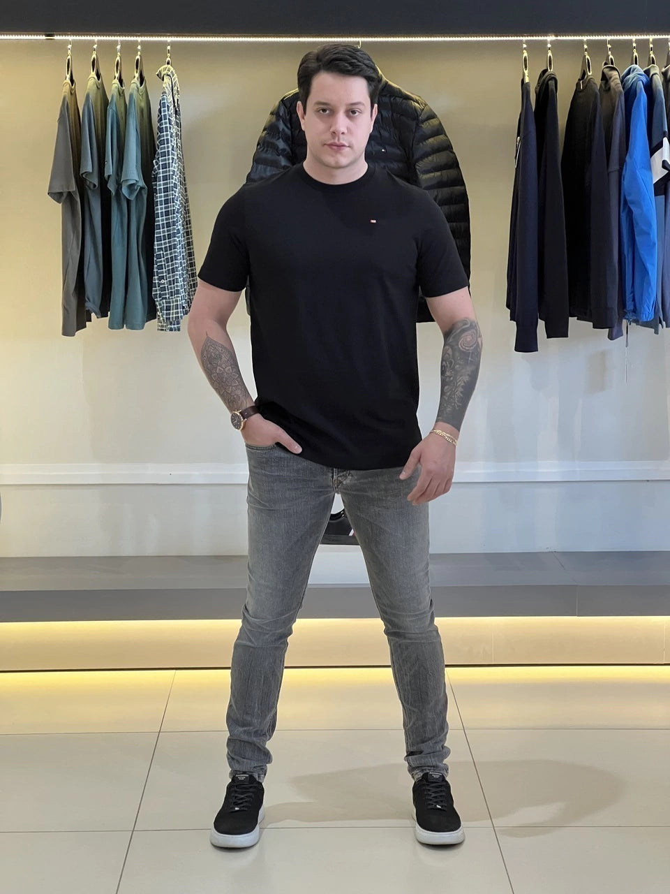 Calça Diesel Sleenker-X Stretch Skinny Masculino Cinza Escuro