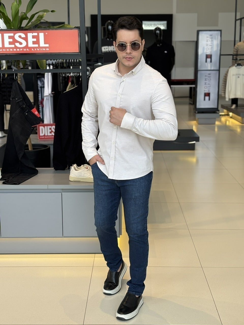 Camisa Calvin Klein Manga Longa Regular Fit Masculino