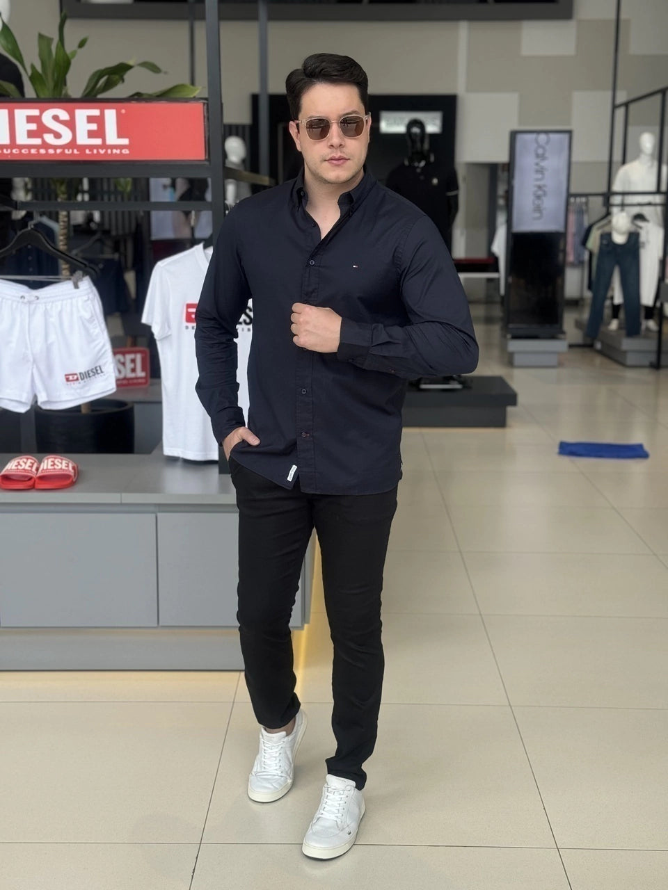 Camisa Tommy Hilfiger Manga Longa Thflex Regular Fit Masculino