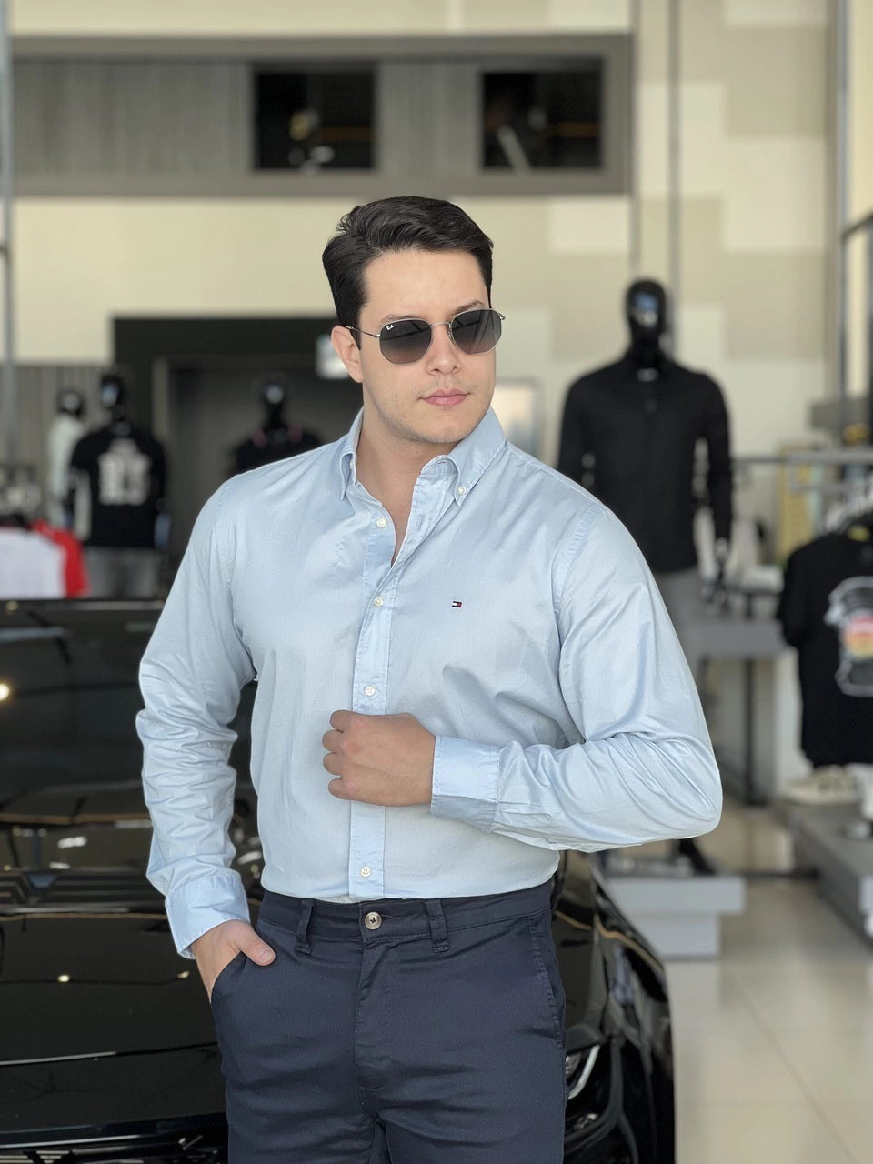 Camisa Tommy Hilfiger Manga Longa Thflex Regular Fit Masculino