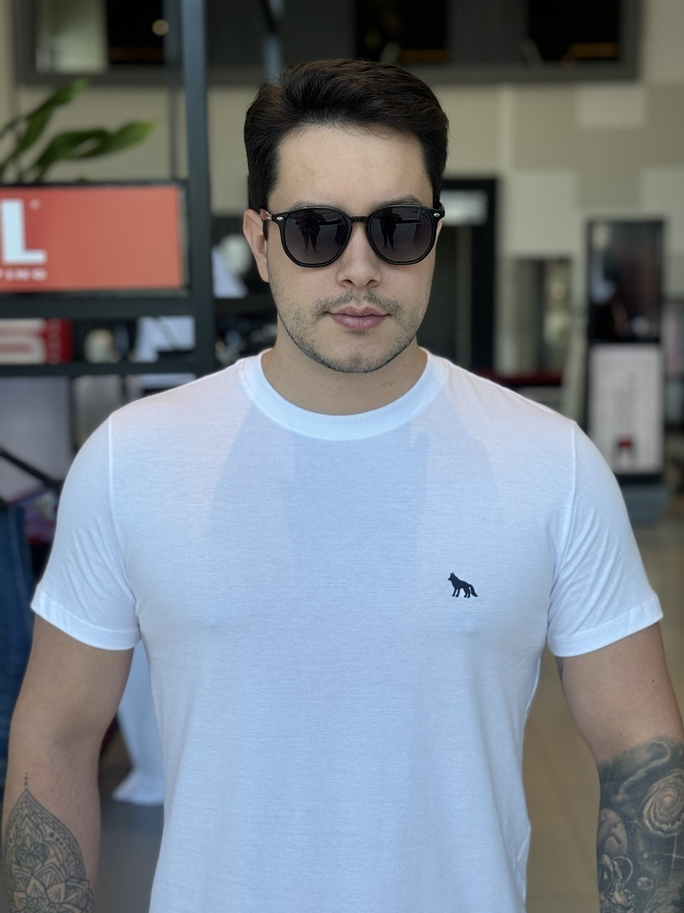 Camiseta Acostamento Lobo Bordado Masculino