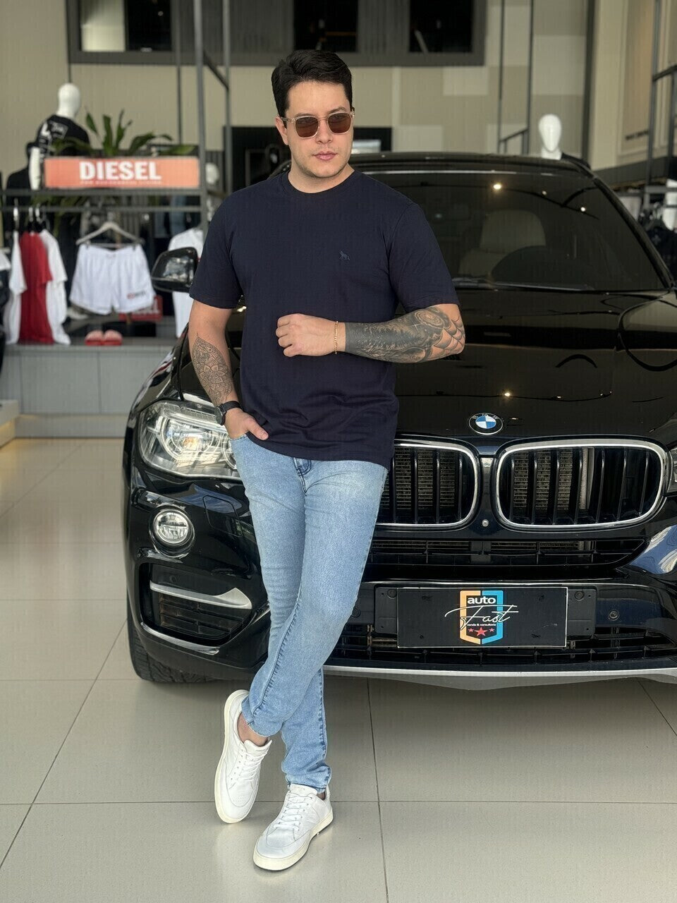 Camiseta Acostamento Lobo Bordado Masculino