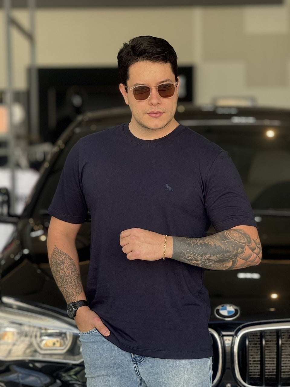 Camiseta Acostamento Lobo Bordado Masculino