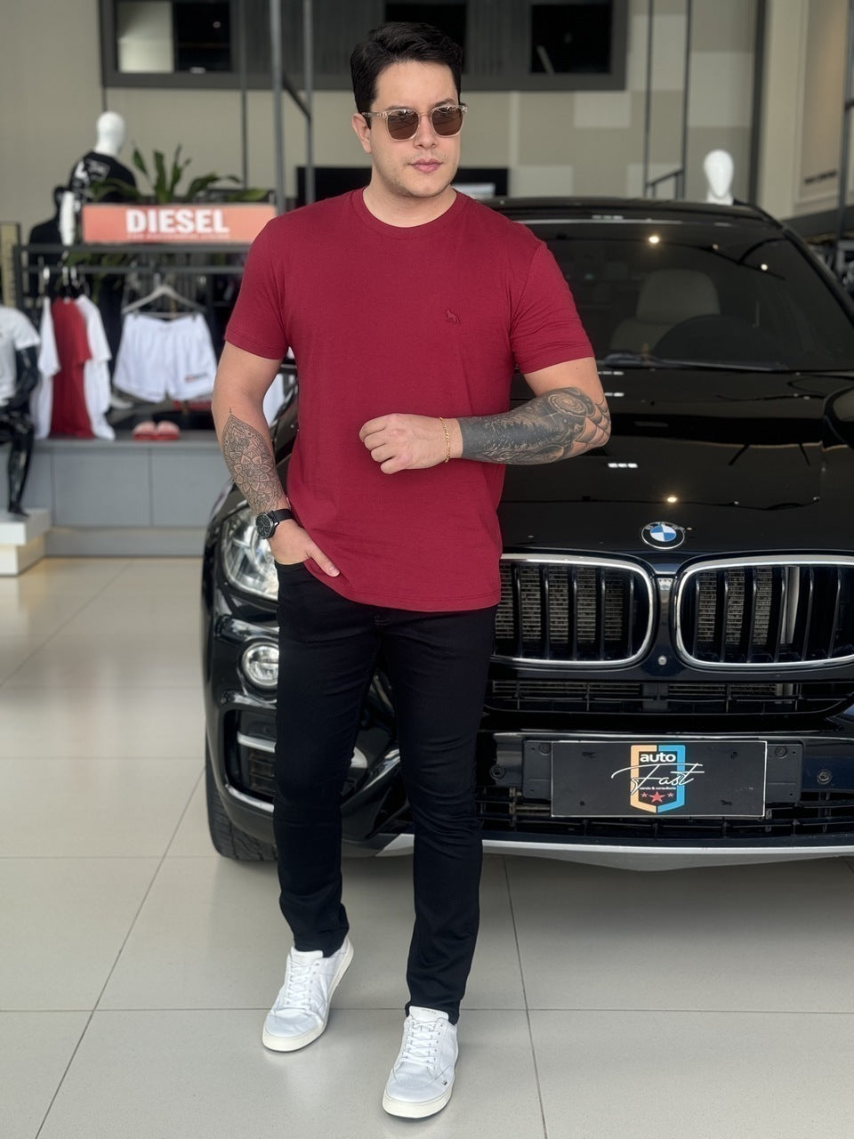 Camiseta Acostamento Lobo Bordado Masculino