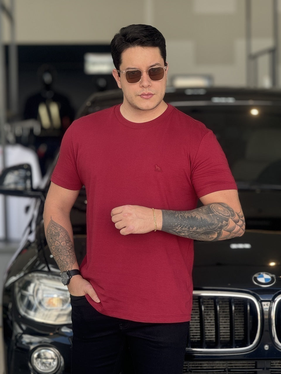 Camiseta Acostamento Lobo Bordado Masculino