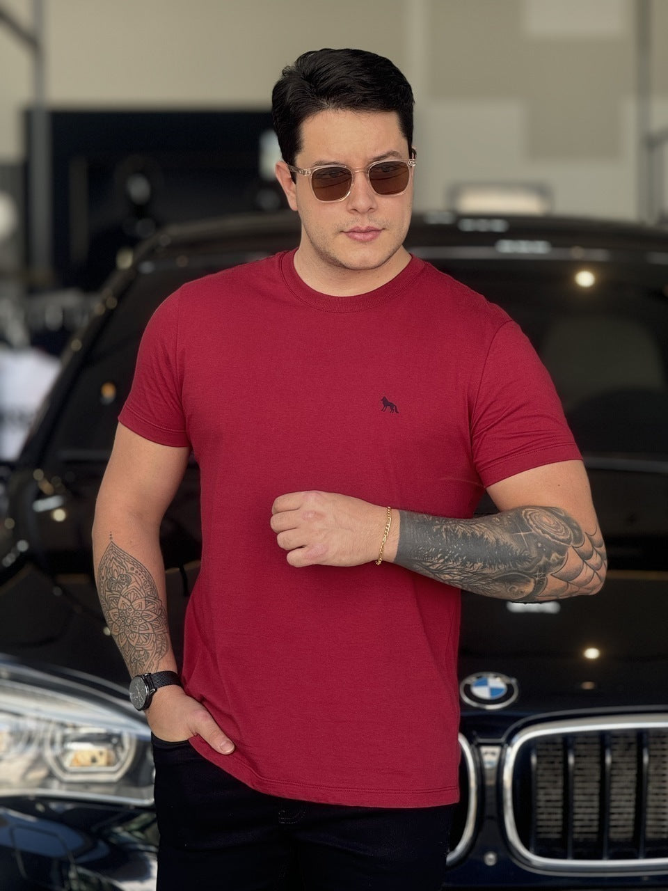 Camiseta Acostamento Lobo nas Costas Masculino