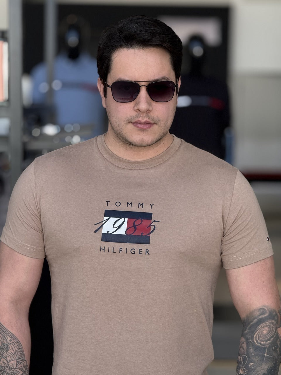 Camiseta Tommy Hilfiger Linear Flag Graphic Masculino