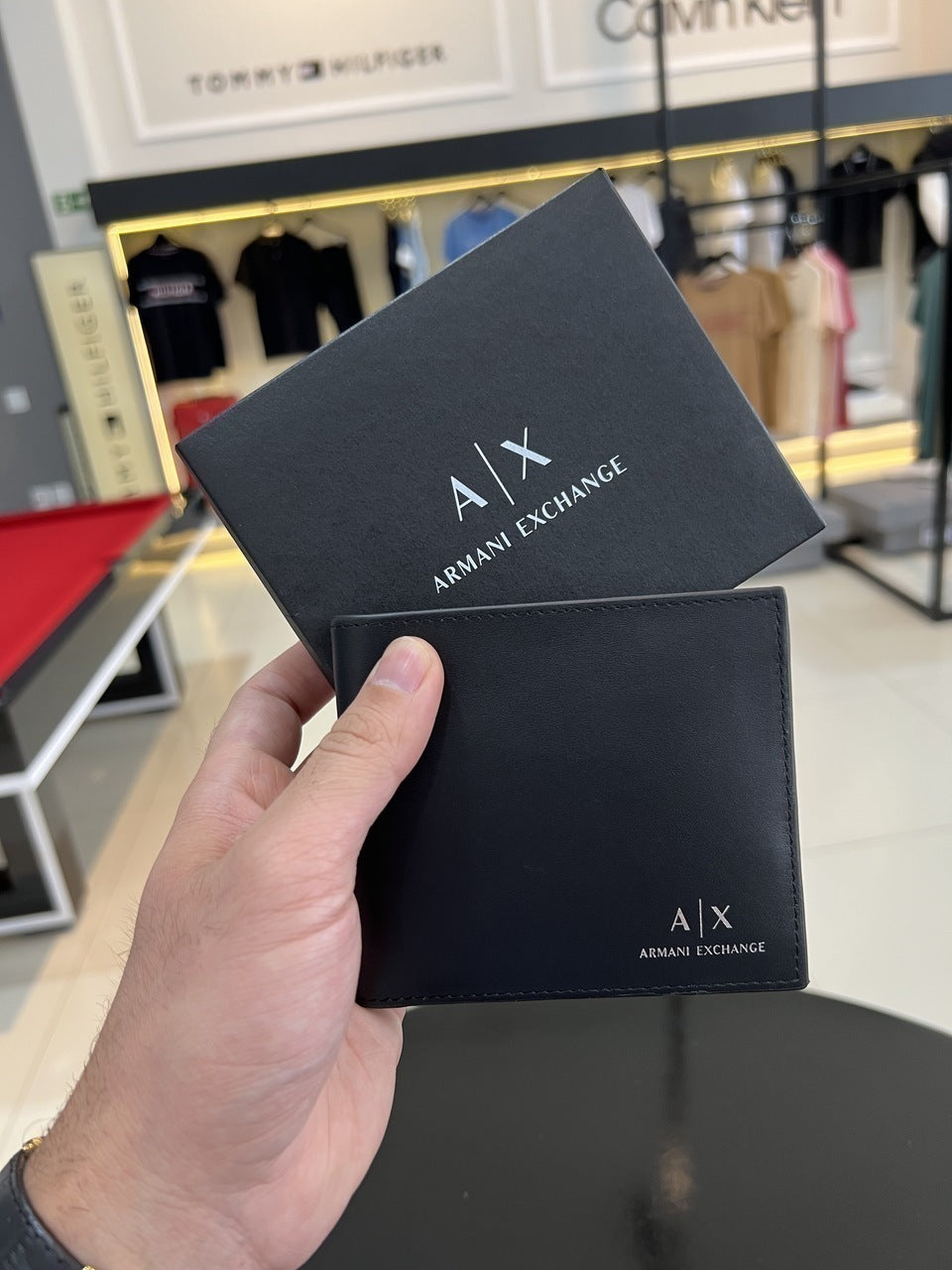 Carteira Armani Exchange em Couro Masculino Preto