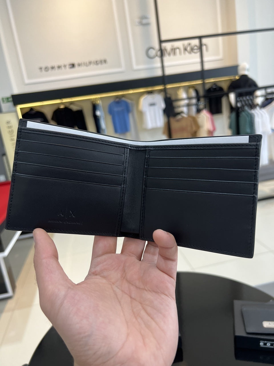 Carteira Armani Exchange em Couro Masculino Preto