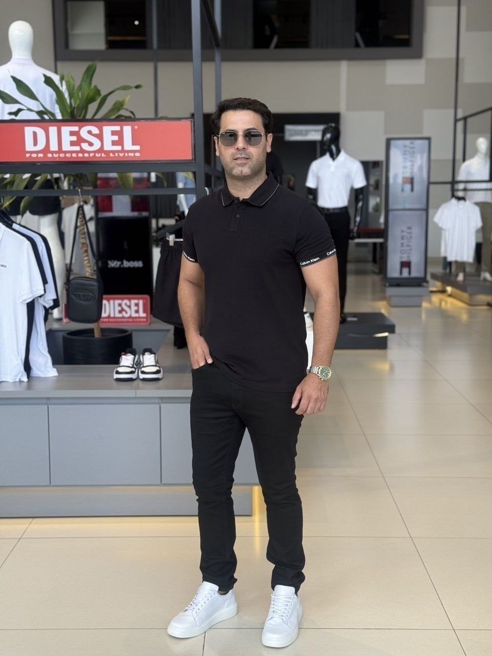 Polo Calvin Klein Slim Fit Logo Punho Masculino