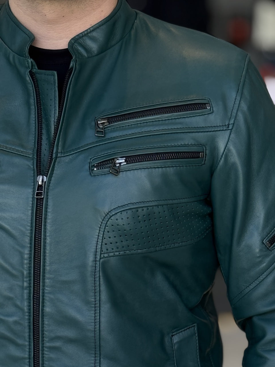 Jaqueta Impire Slim em Couro Pelica Masculino