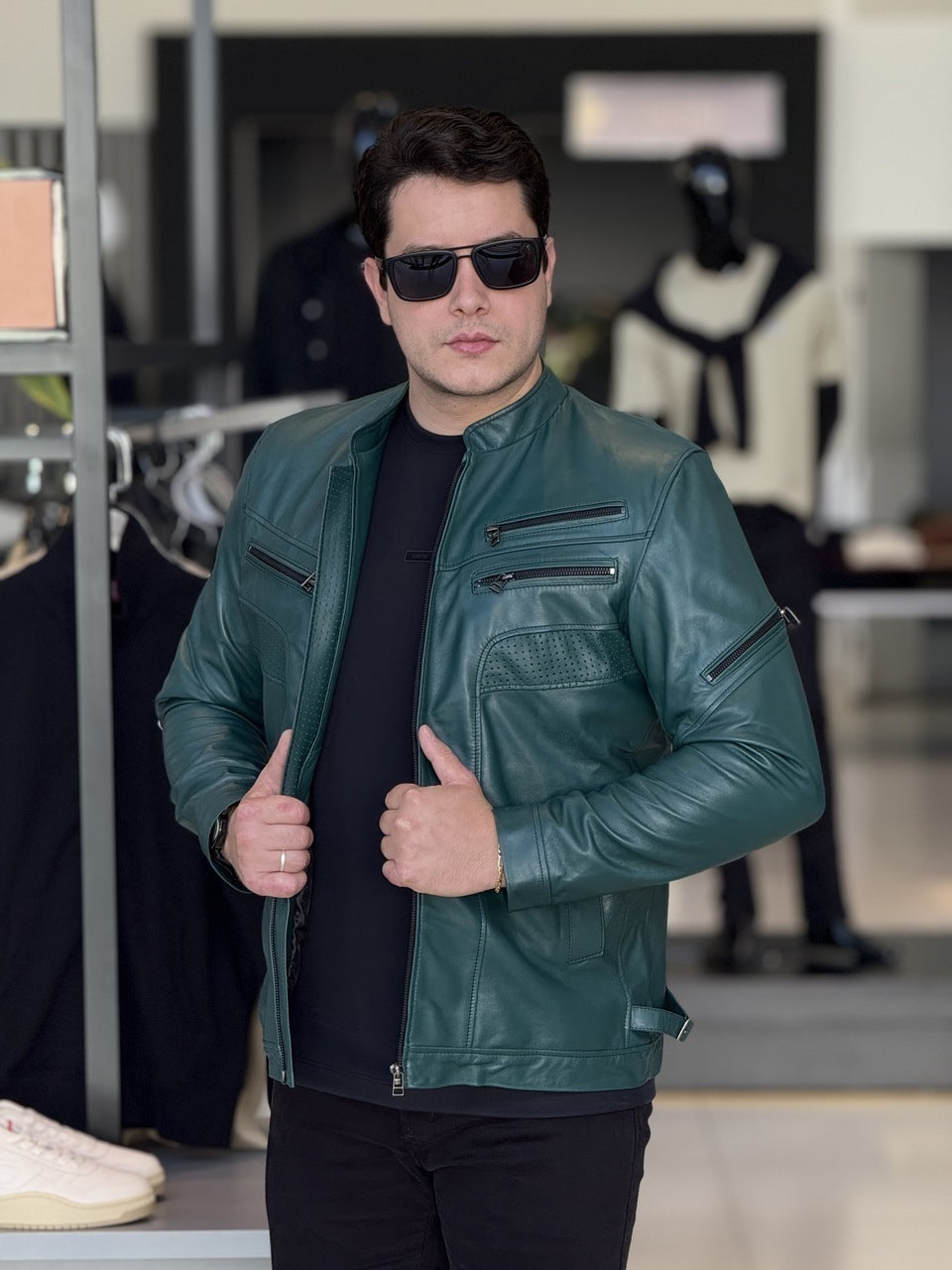 Jaqueta Impire Slim em Couro Pelica Masculino