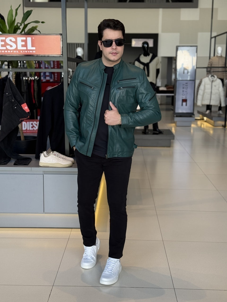 Jaqueta Impire Slim em Couro Pelica Masculino