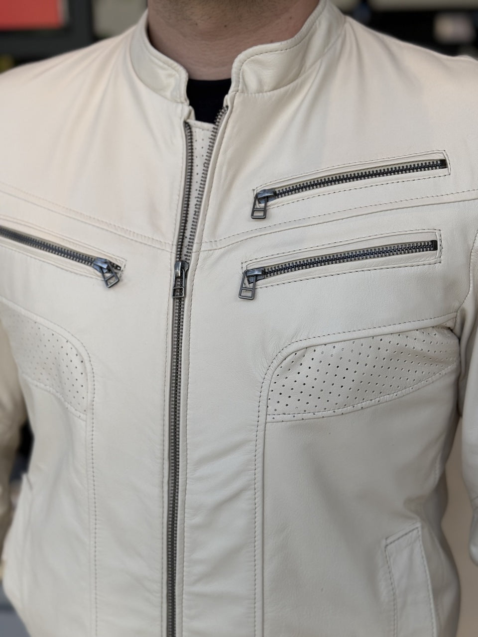 Jaqueta Impire Slim em Couro Pelica Masculino