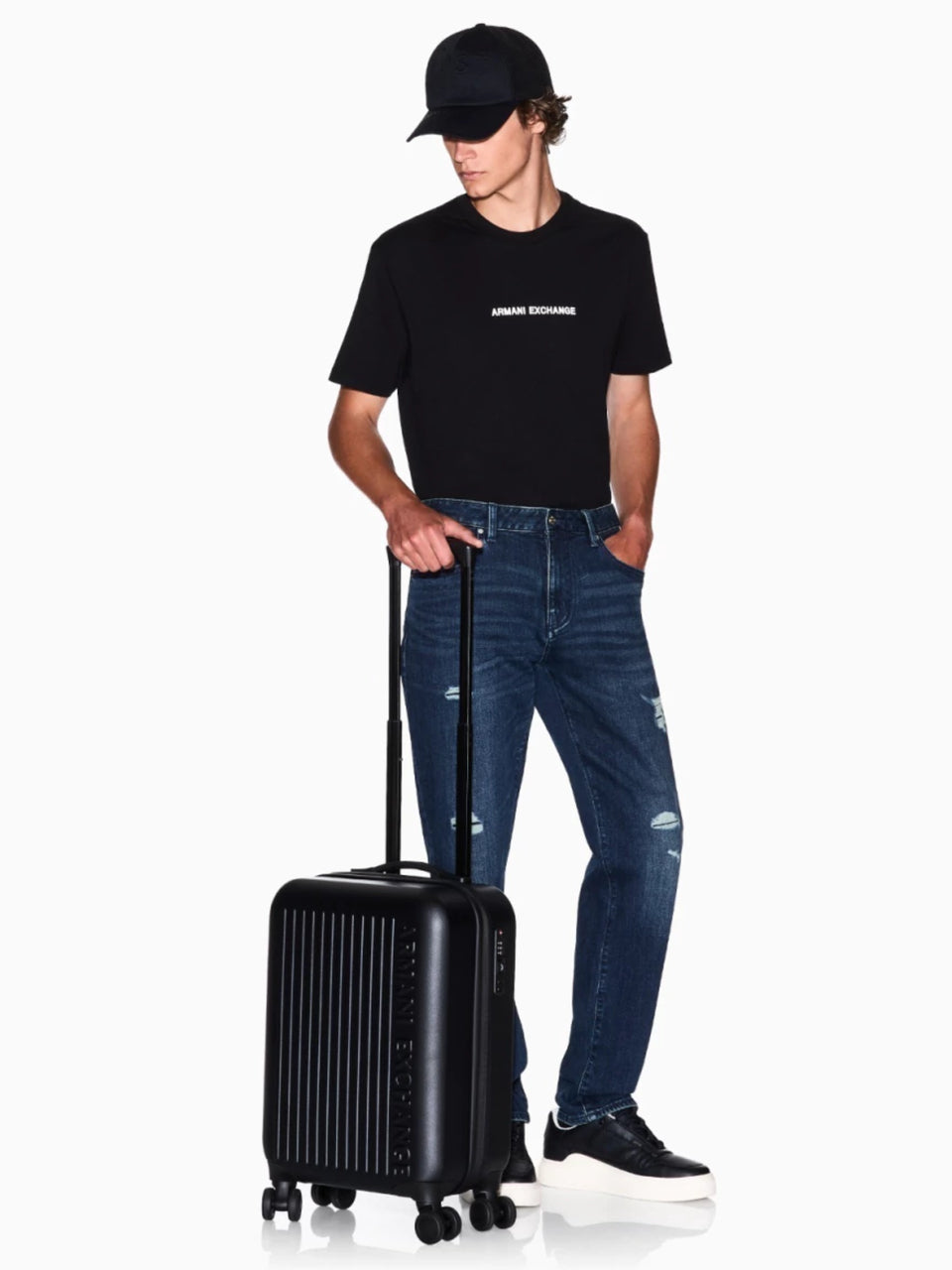 Mala Armani Exchange Trolley com logo