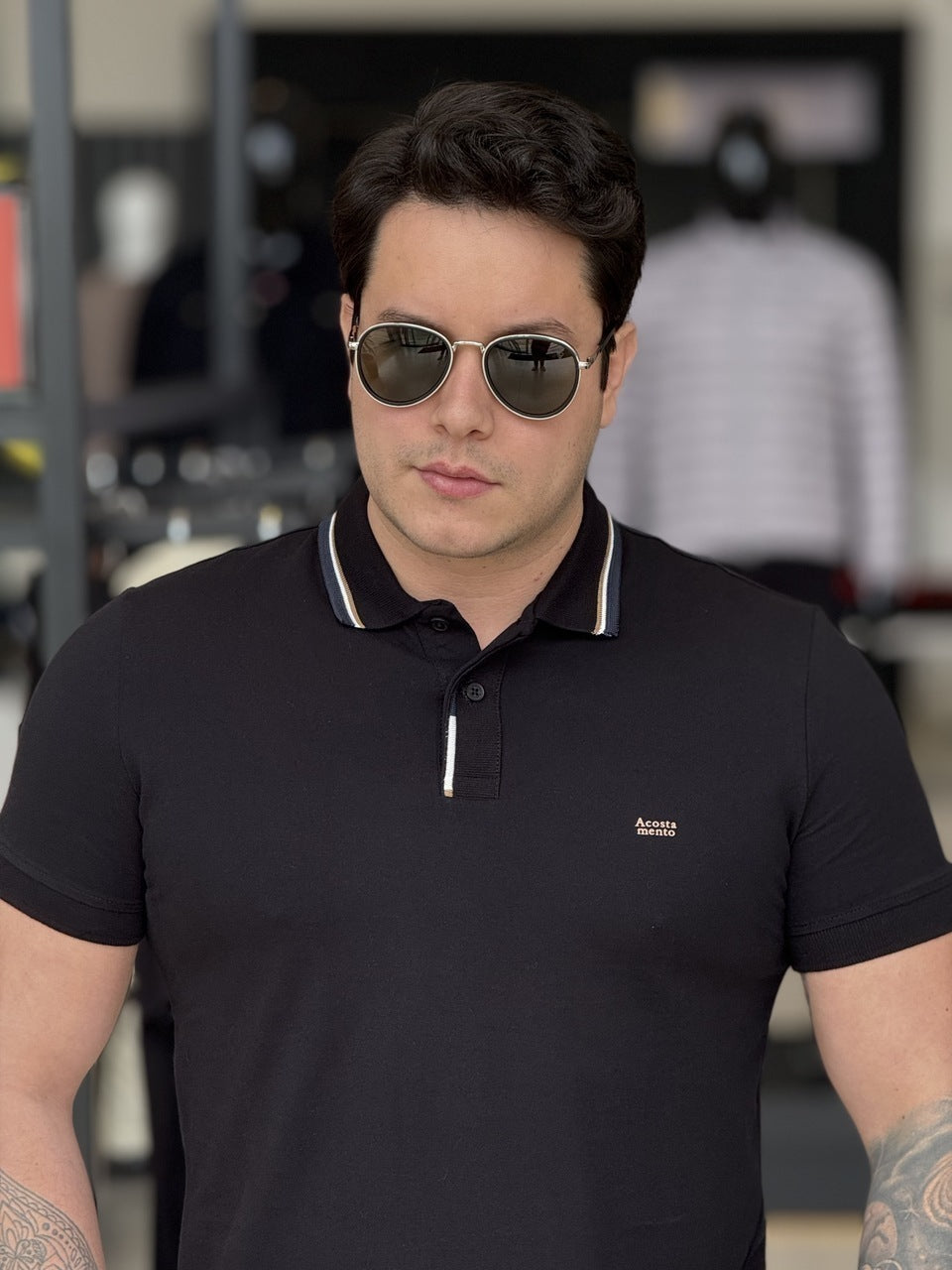 Polo Acostamento Casual Masculino