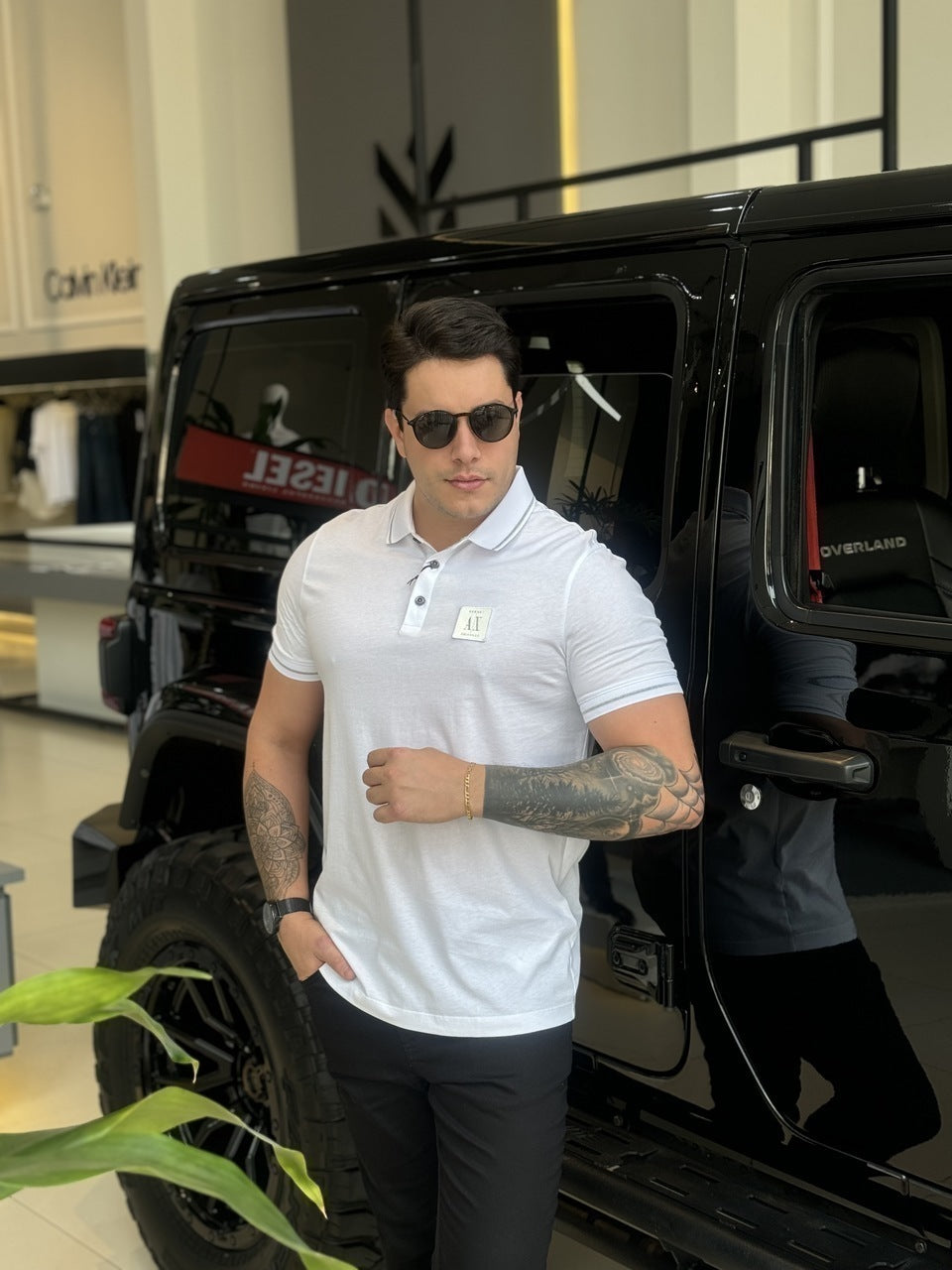 Polo Armani Exchange Friso na Gola Masculino