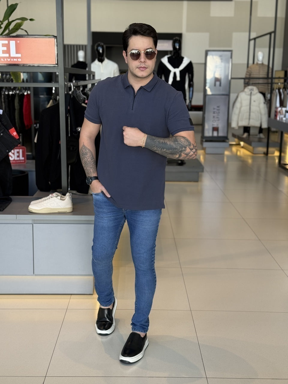 Polo Calvin Klein Piquet Desagulhado Masculino
