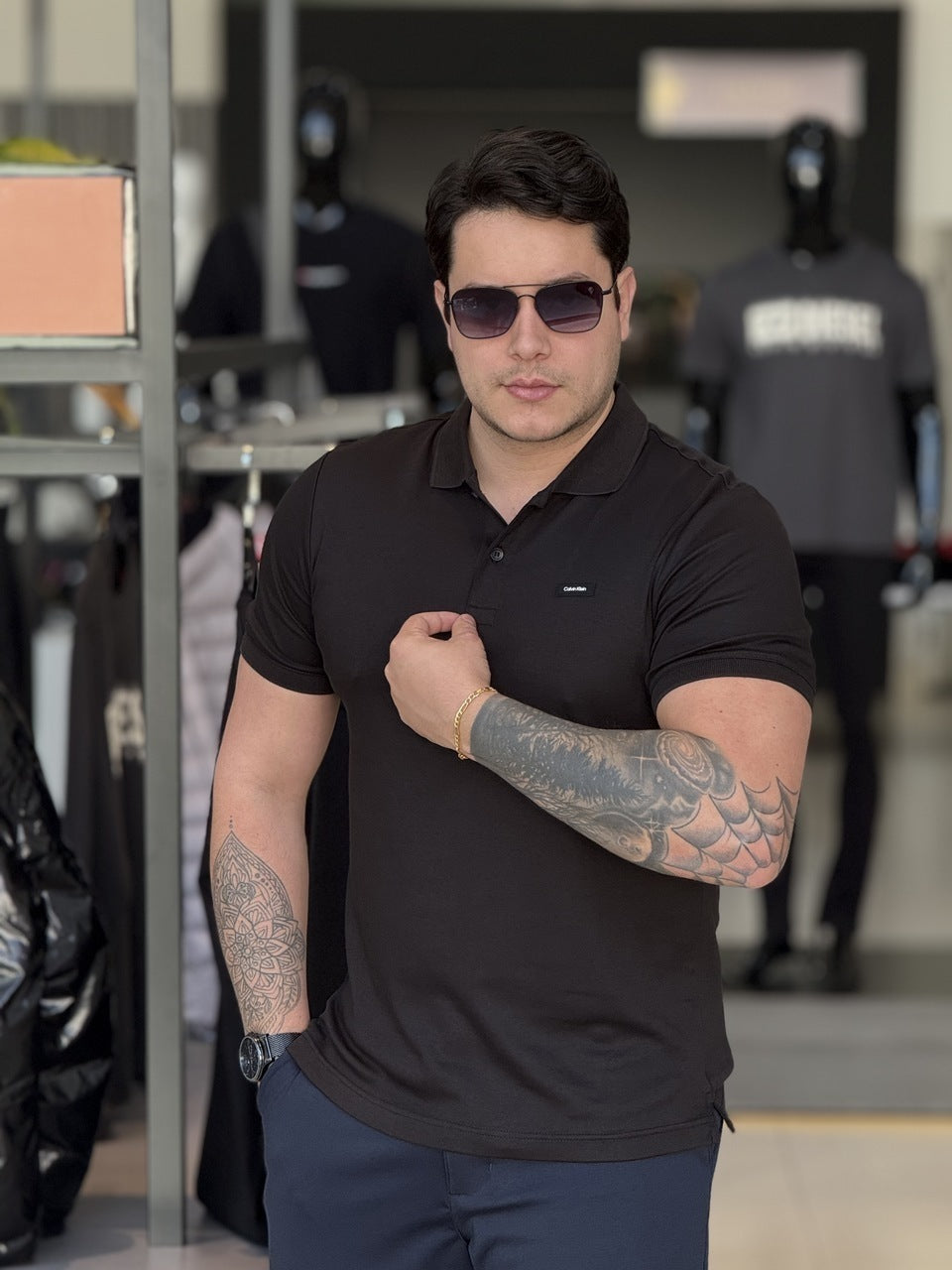 Polo Calvin Klein Slim Fit Smooth Masculino