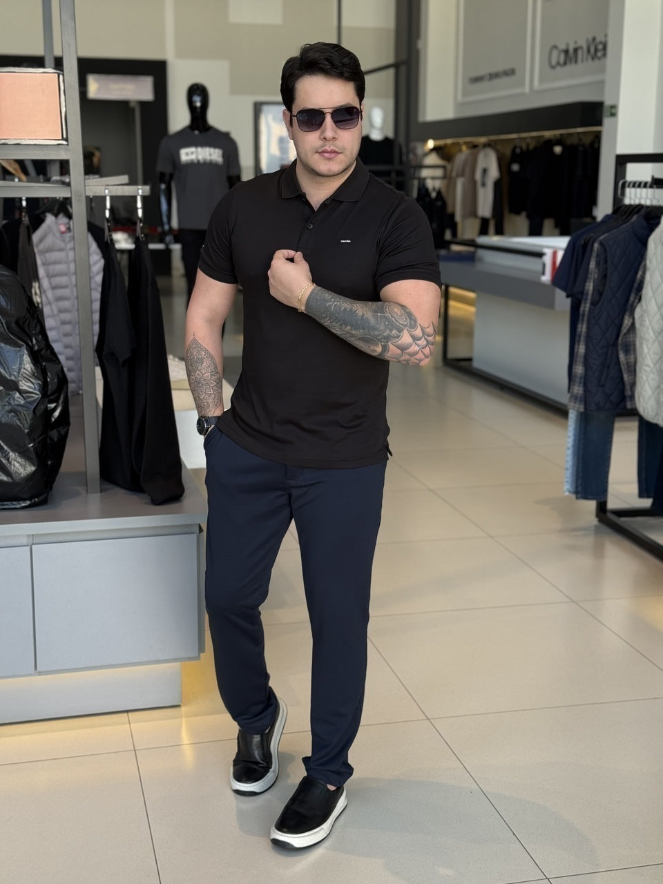 Polo Calvin Klein Slim Fit Smooth Masculino