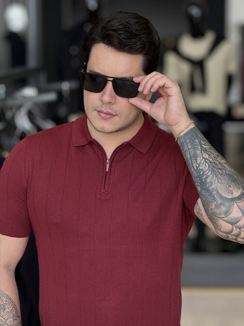Polo Impire Tricot Listras Masculino