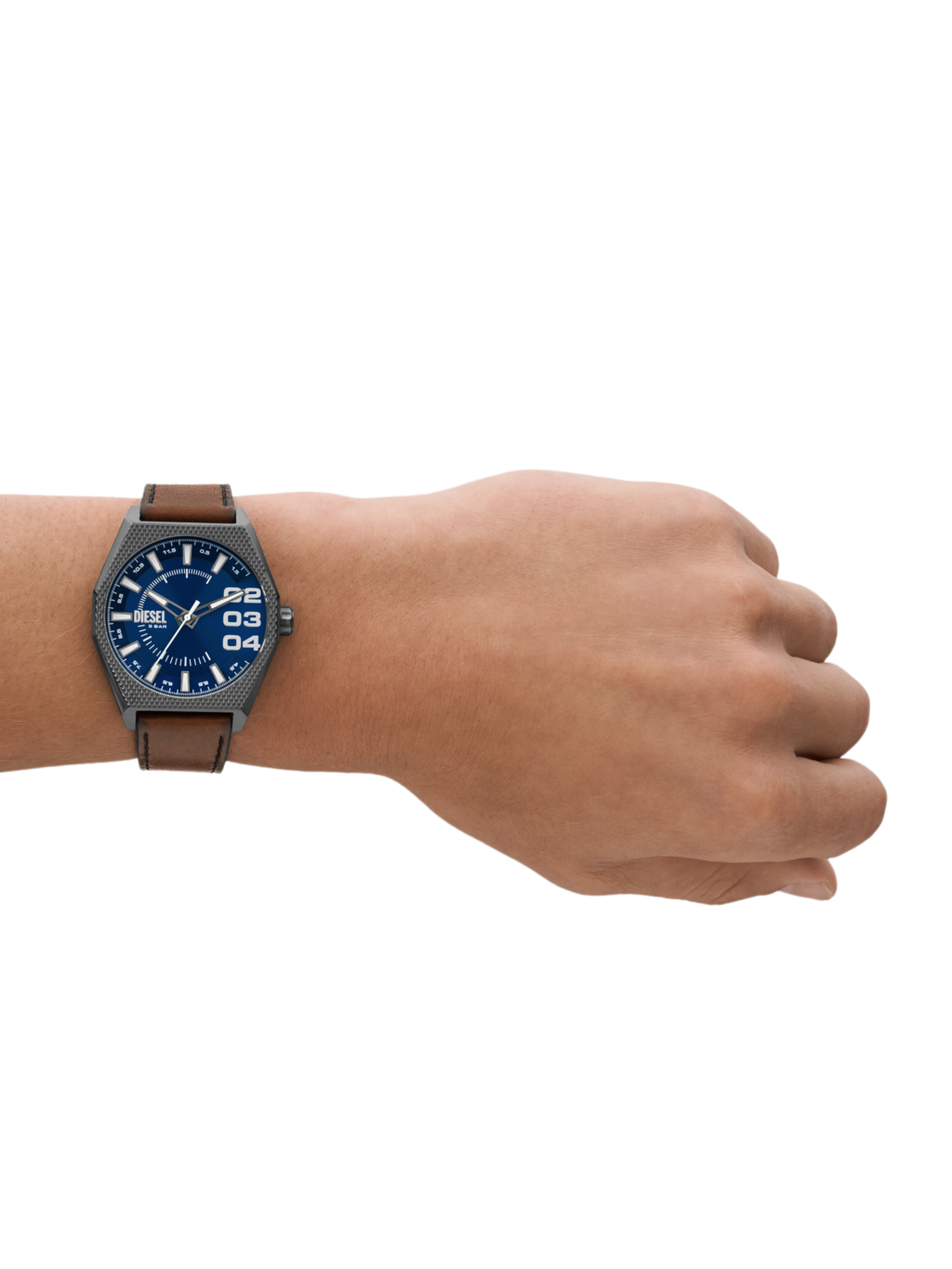 Relógio Diesel DZ2189B1 Aço com Pulseira em Couro Masculino