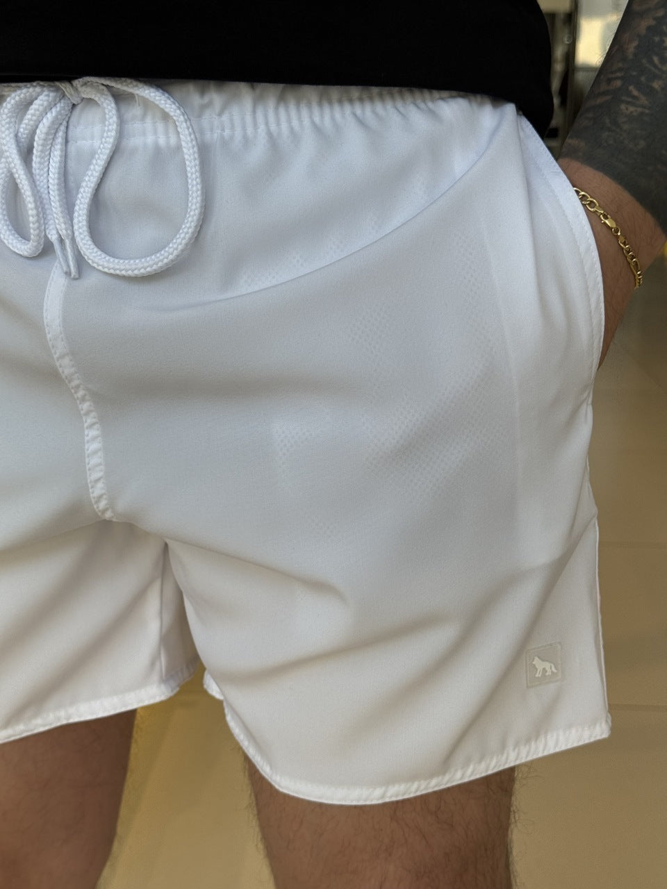Short Acostamento Plus Size Elastano Masculino