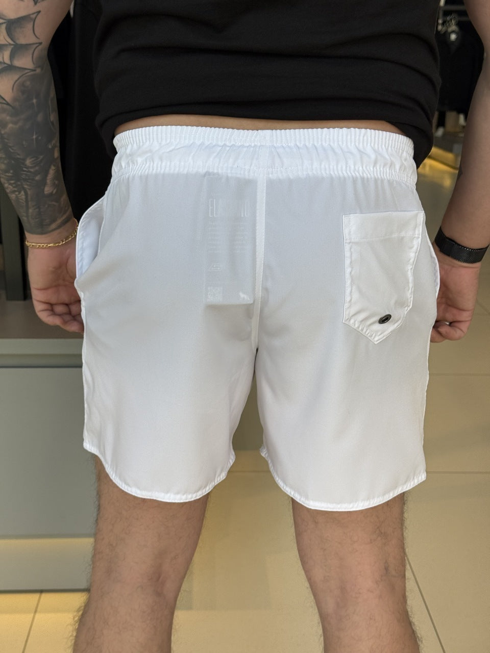 Short Acostamento Plus Size Elastano Masculino