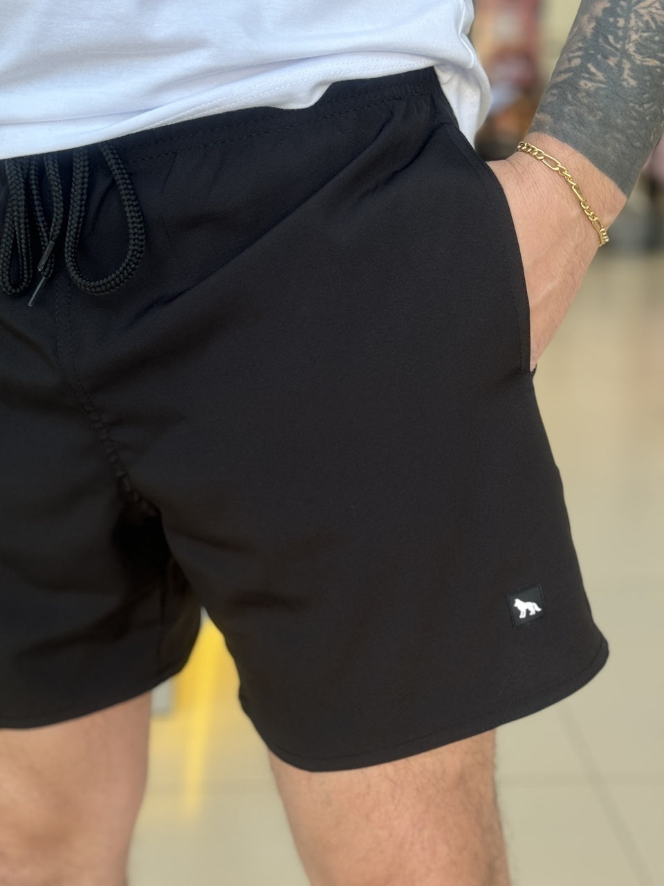Short Acostamento Plus Size Elastano Masculino
