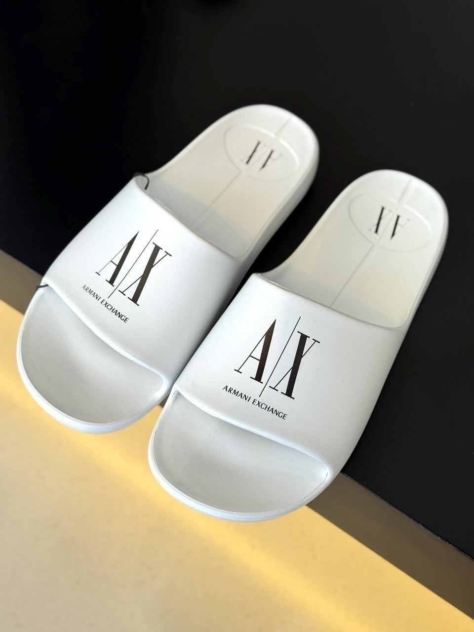 Slide Armani Exchange Bubble com Logo Masculino