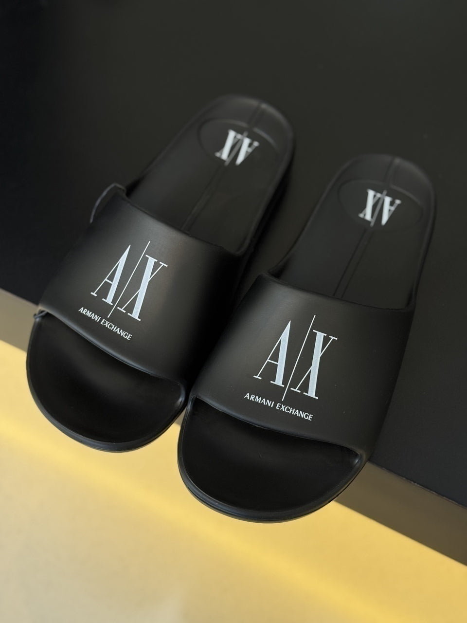 Slide Armani Exchange Bubble com Logo Masculino