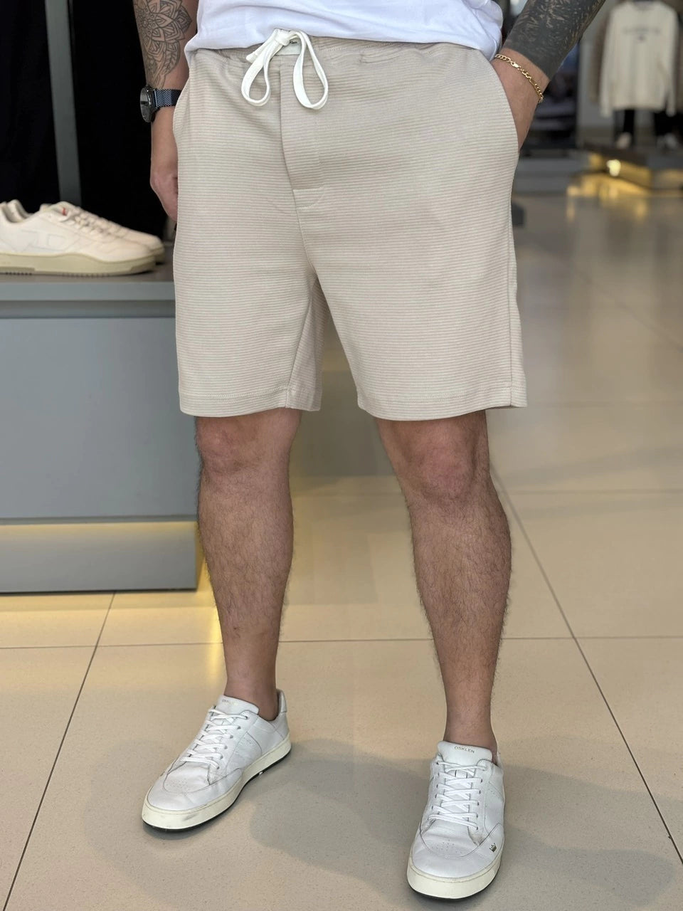 Bermuda Calvin Klein Suedine Solf Lounge Masculino