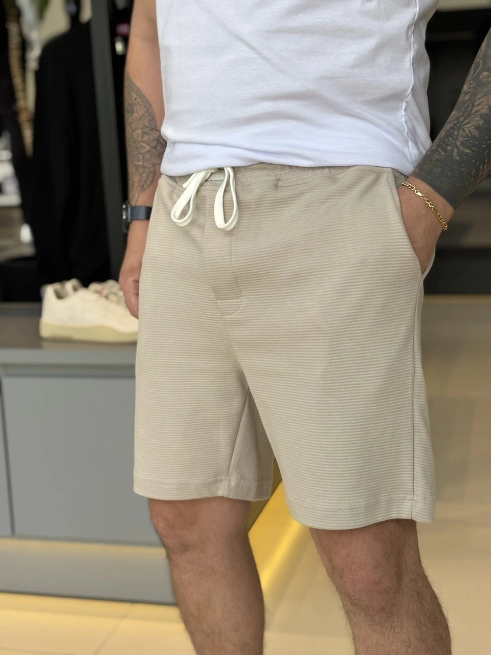 Bermuda Calvin Klein Suedine Solf Lounge Masculino
