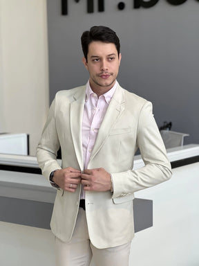 Blazer Calvin Klein Essentials Extrema Slim Algodão Areia Masculino Bege
