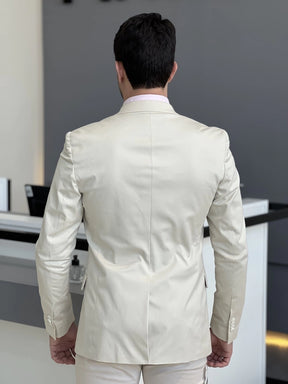 Blazer Calvin Klein Essentials Extrema Slim Algodão Areia Masculino Bege