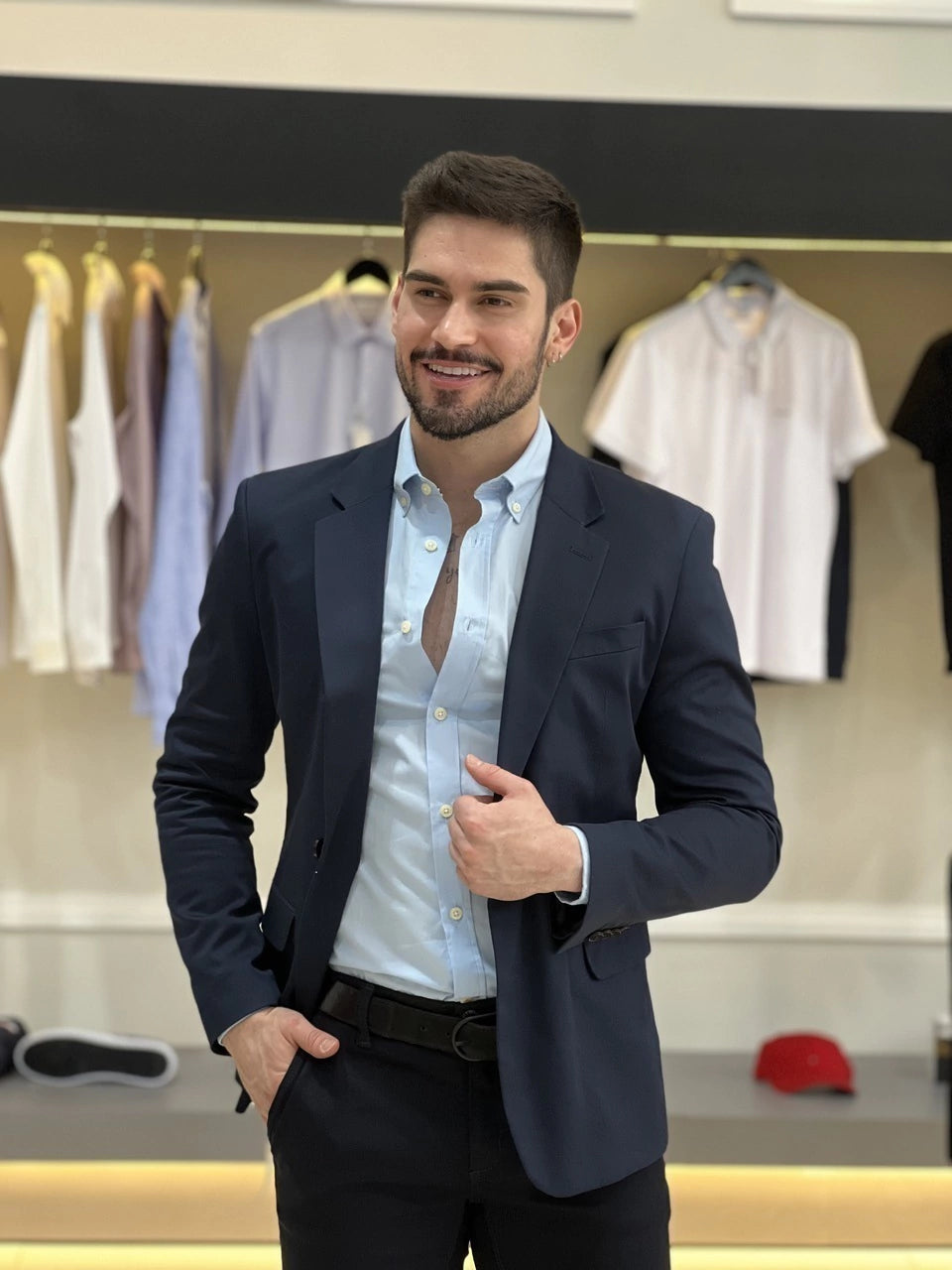 Blazer Calvin Klein Essentials Extreme Slim Masculino Azul Marinho