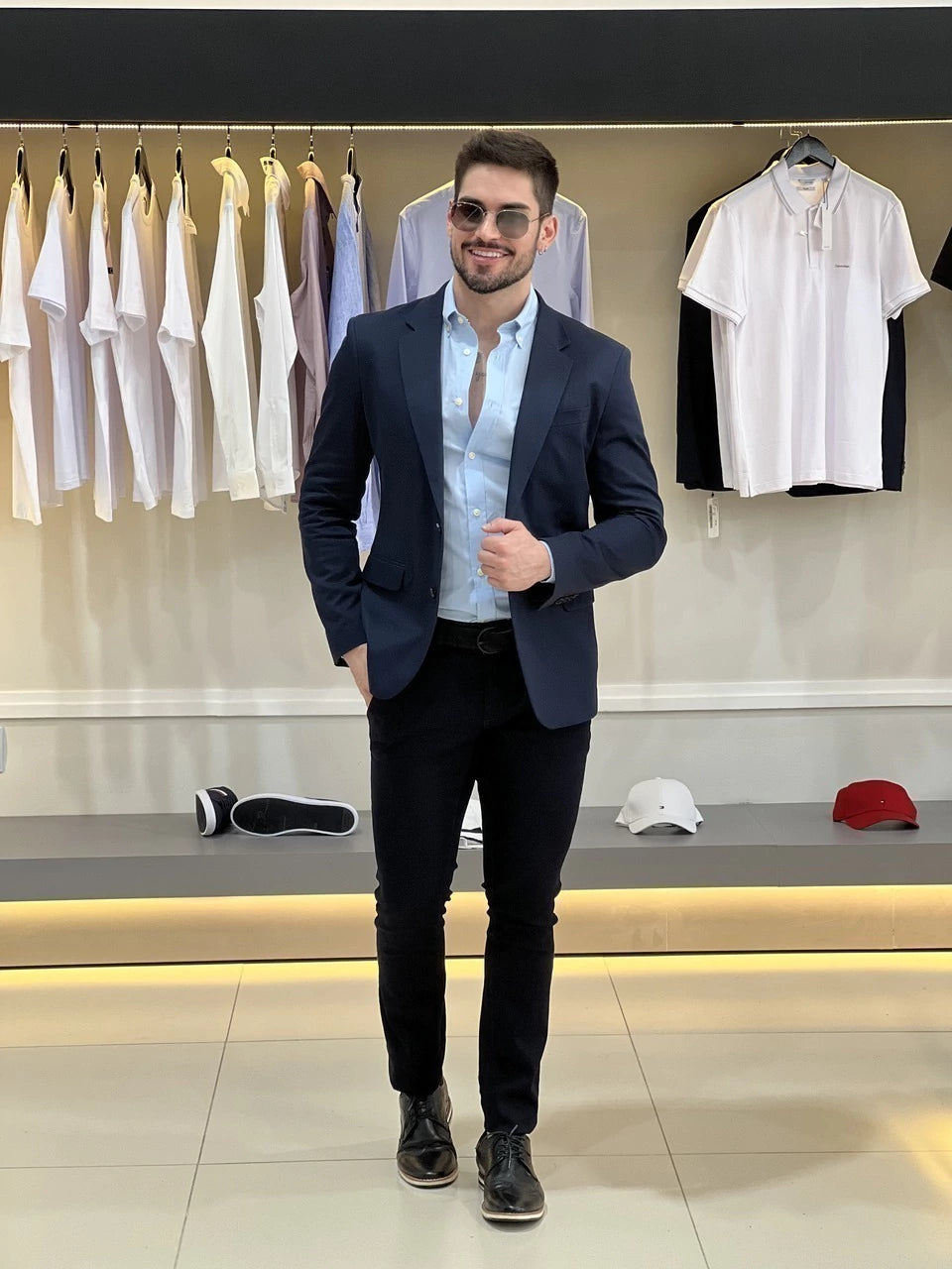 Blazer Calvin Klein Essentials Extreme Slim Masculino Azul Marinho