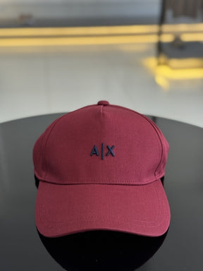 Boné Armani Exchange Logo Assinatura Bordado Relevo Frontal Masculino Bordô