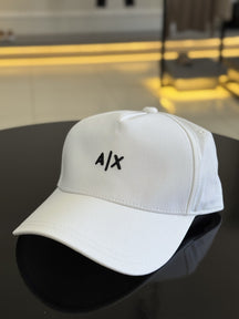 Boné Armani Exchange Logo Assinatura Bordado Relevo Frontal Masculino Branco