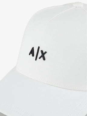 Boné Armani Exchange Logo Assinatura Bordado Relevo Frontal Masculino Branco