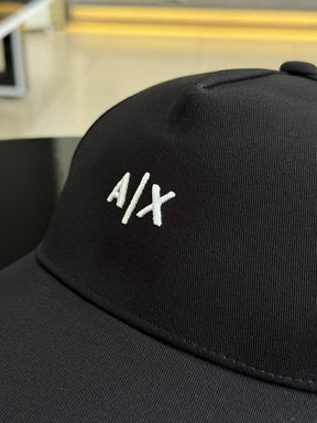 Boné Armani Exchange Logo Assinatura Bordado Relevo Frontal Masculino Preto