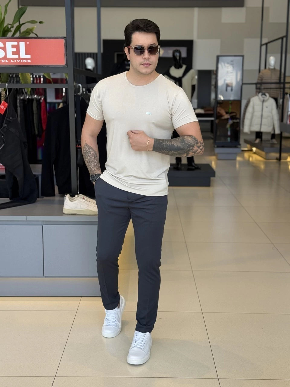 Calça Impire Alfaiataria Slim Cropped Masculino