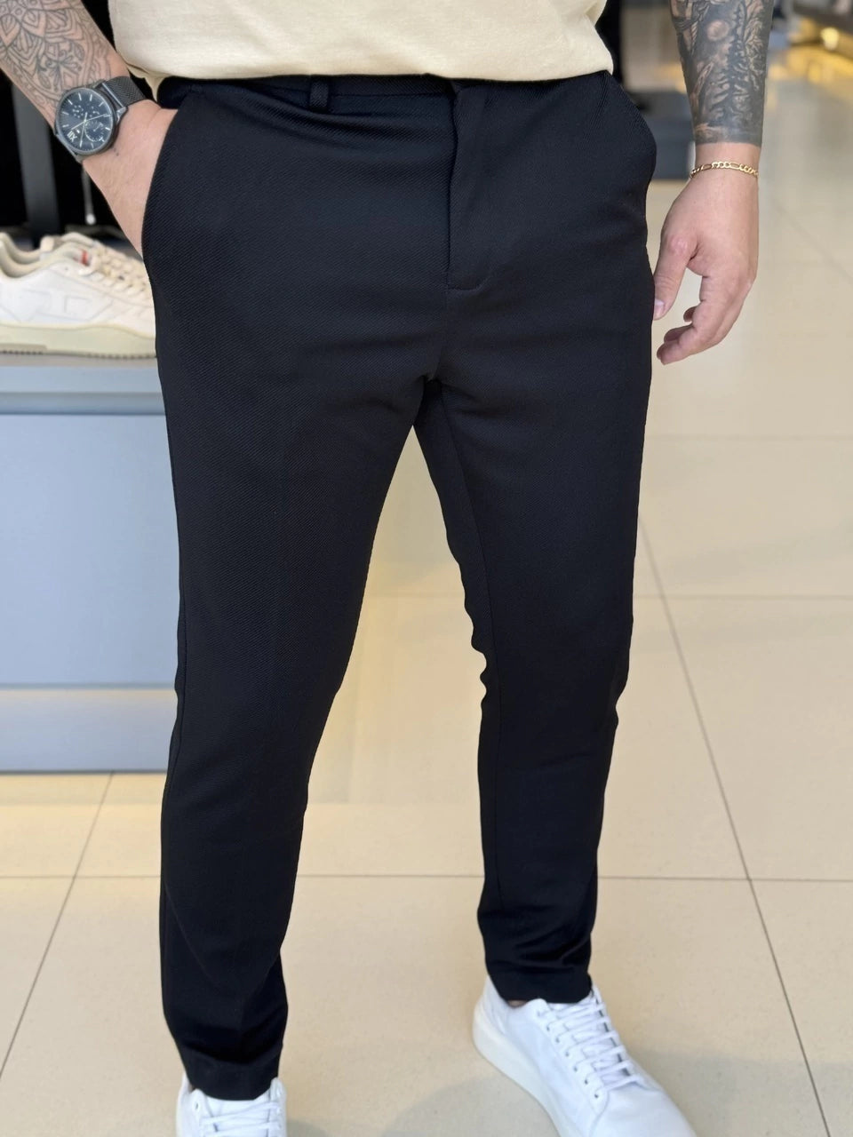 Calça Impire Alfaiataria Slim Cropped Masculino